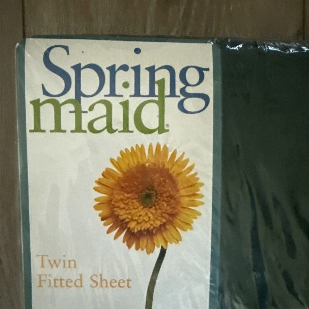 Vintage Springmaid Cotton Rich Twin Fitted Sheet in Hunter Green NEW